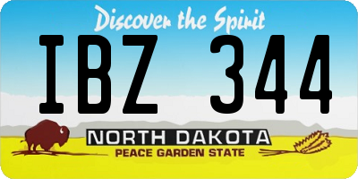 ND license plate IBZ344
