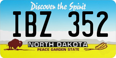 ND license plate IBZ352