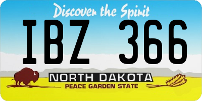 ND license plate IBZ366
