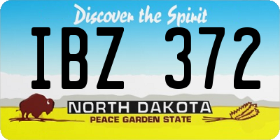 ND license plate IBZ372