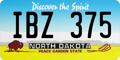 ND license plate IBZ375