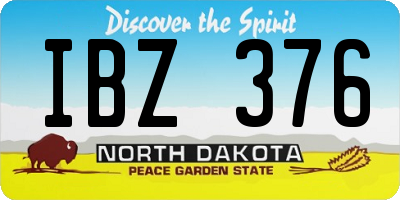 ND license plate IBZ376