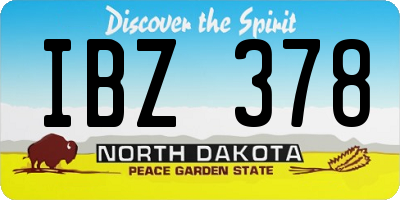 ND license plate IBZ378