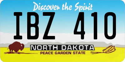 ND license plate IBZ410