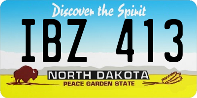 ND license plate IBZ413
