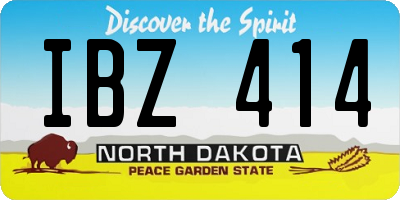 ND license plate IBZ414