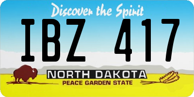 ND license plate IBZ417