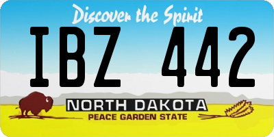 ND license plate IBZ442