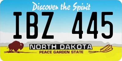 ND license plate IBZ445