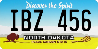 ND license plate IBZ456