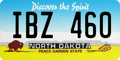 ND license plate IBZ460