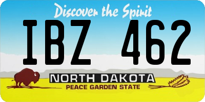 ND license plate IBZ462