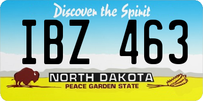 ND license plate IBZ463