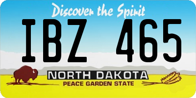 ND license plate IBZ465