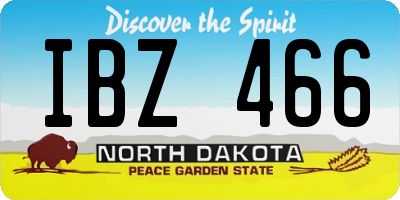 ND license plate IBZ466