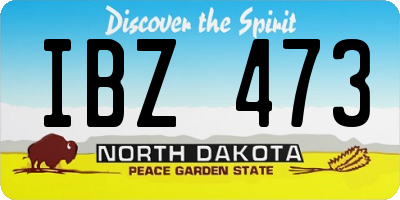 ND license plate IBZ473