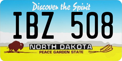 ND license plate IBZ508