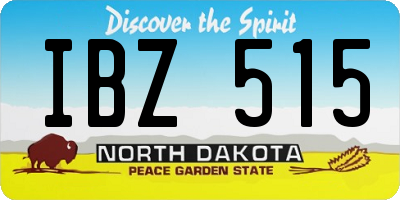 ND license plate IBZ515