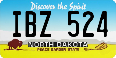 ND license plate IBZ524