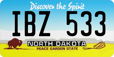 ND license plate IBZ533