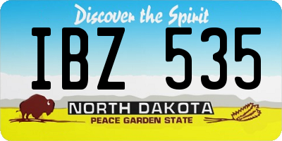 ND license plate IBZ535