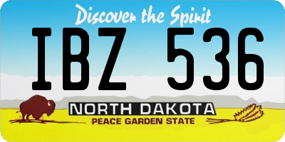 ND license plate IBZ536