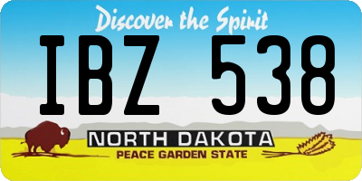 ND license plate IBZ538