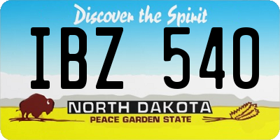 ND license plate IBZ540