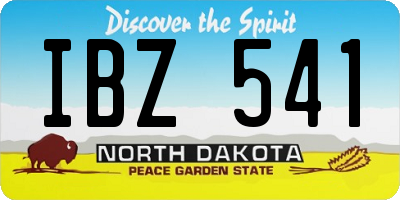 ND license plate IBZ541