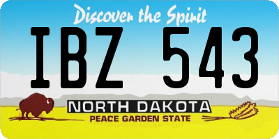 ND license plate IBZ543