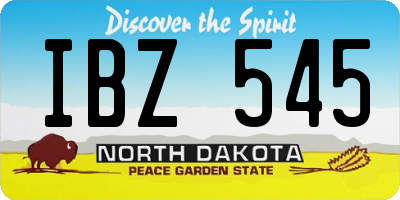 ND license plate IBZ545