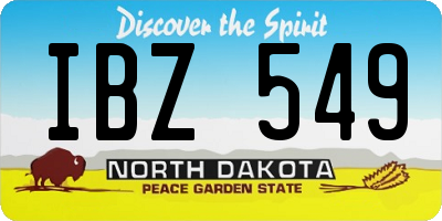 ND license plate IBZ549