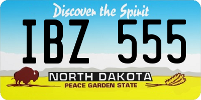 ND license plate IBZ555