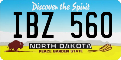 ND license plate IBZ560