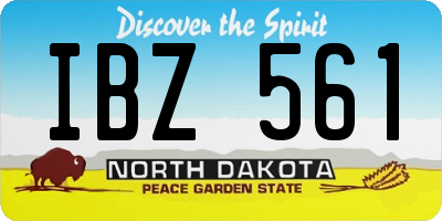 ND license plate IBZ561