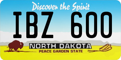 ND license plate IBZ600
