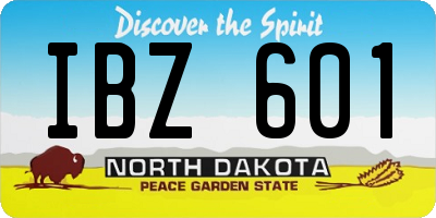 ND license plate IBZ601