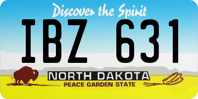 ND license plate IBZ631