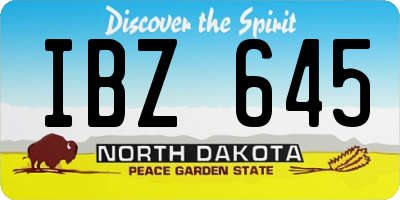 ND license plate IBZ645