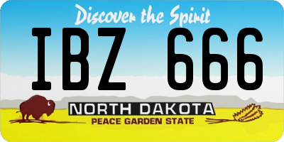 ND license plate IBZ666