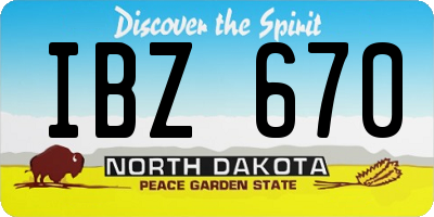 ND license plate IBZ670