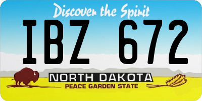 ND license plate IBZ672