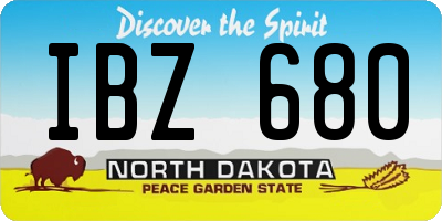 ND license plate IBZ680