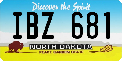ND license plate IBZ681