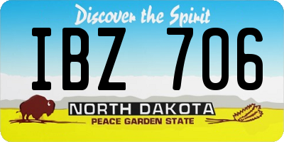 ND license plate IBZ706
