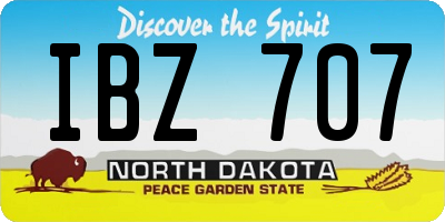 ND license plate IBZ707