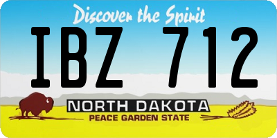 ND license plate IBZ712