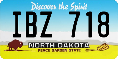 ND license plate IBZ718
