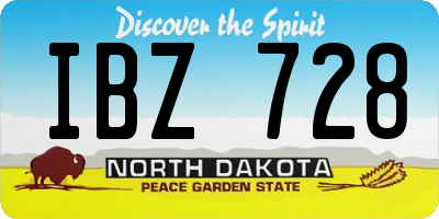ND license plate IBZ728