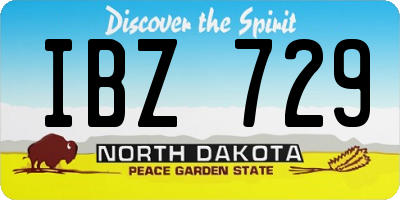 ND license plate IBZ729